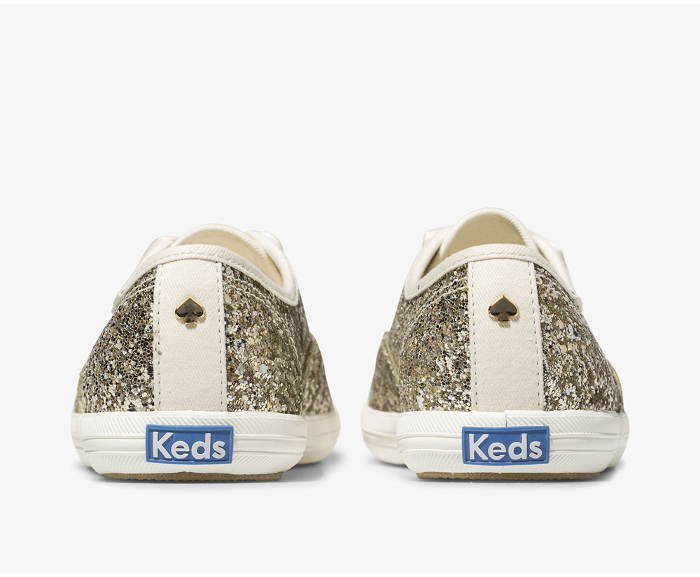 Πανινα Παπουτσια Γυναικεια - Keds Kate Spade New York Champion Glitter - Χρυσο Χρωμα - OWSIJ2346